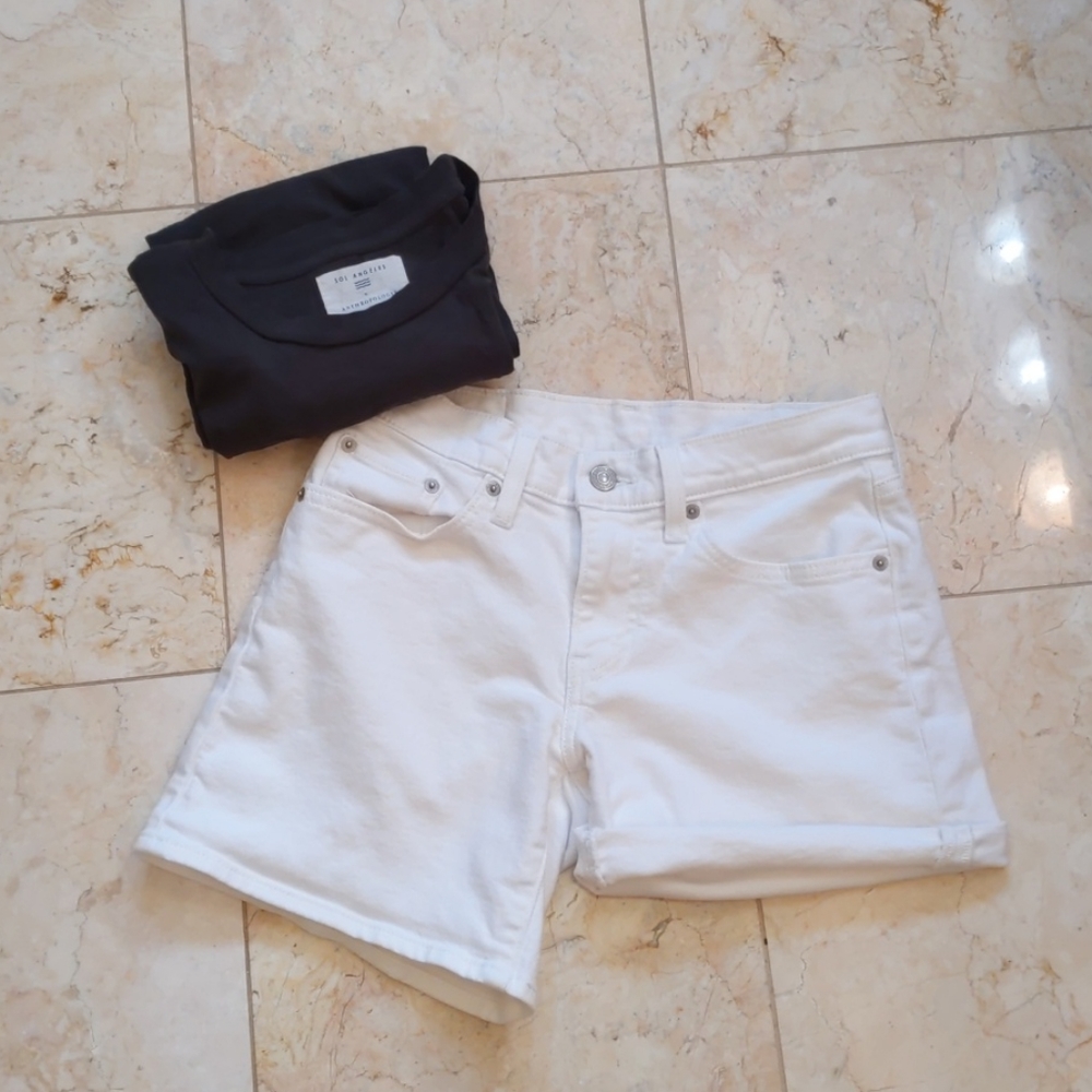 Levi's White Denim Shorts